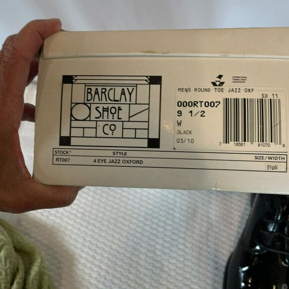 Barclay Shoe Co Jazz Oxford Men's After Six Black Patent Tuxedo Shoes Size 9.5 W - Picture 12 of 12